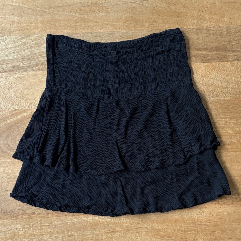 Chic Black Layered Mini Skirt